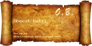 Oberst Betti névjegykártya